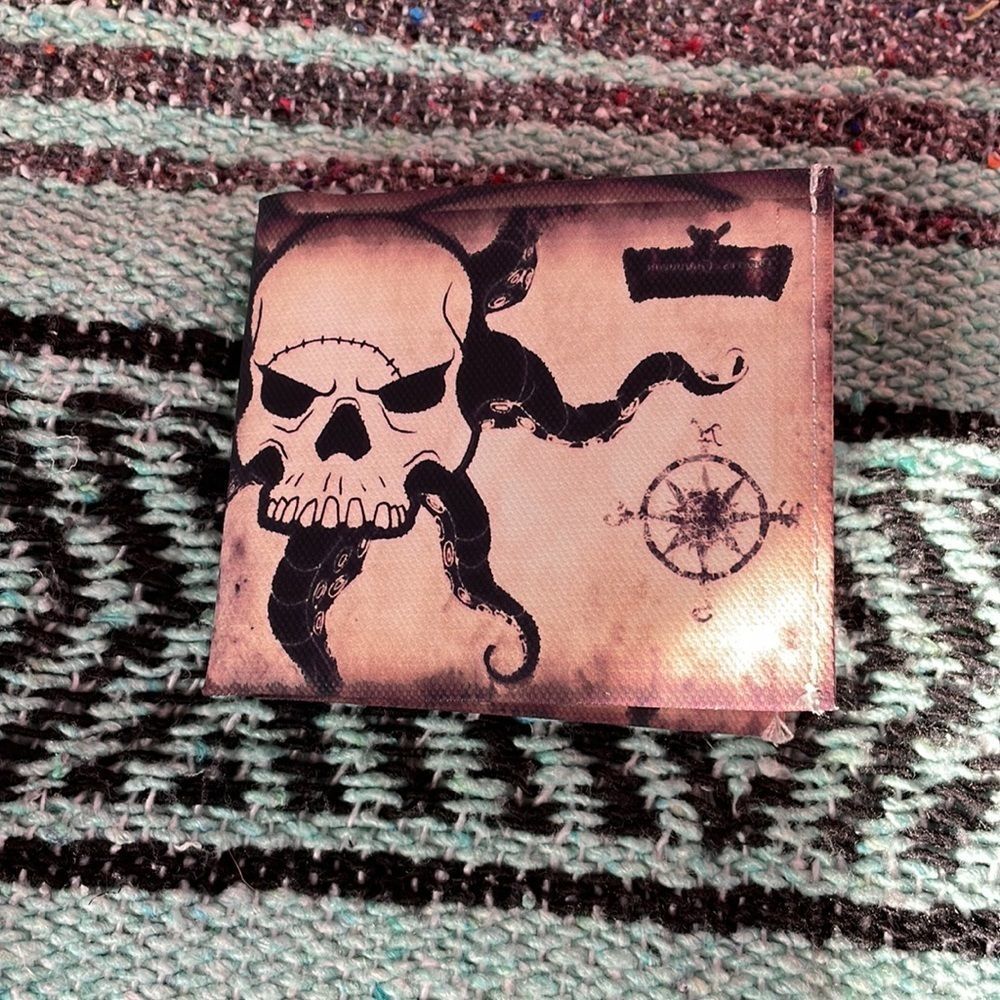 New!  Nautical Octopus Skull Wallet Canvas